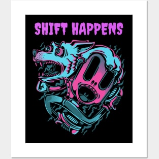 Shift Happens Crazy Werewolf Neon Variant Posters and Art